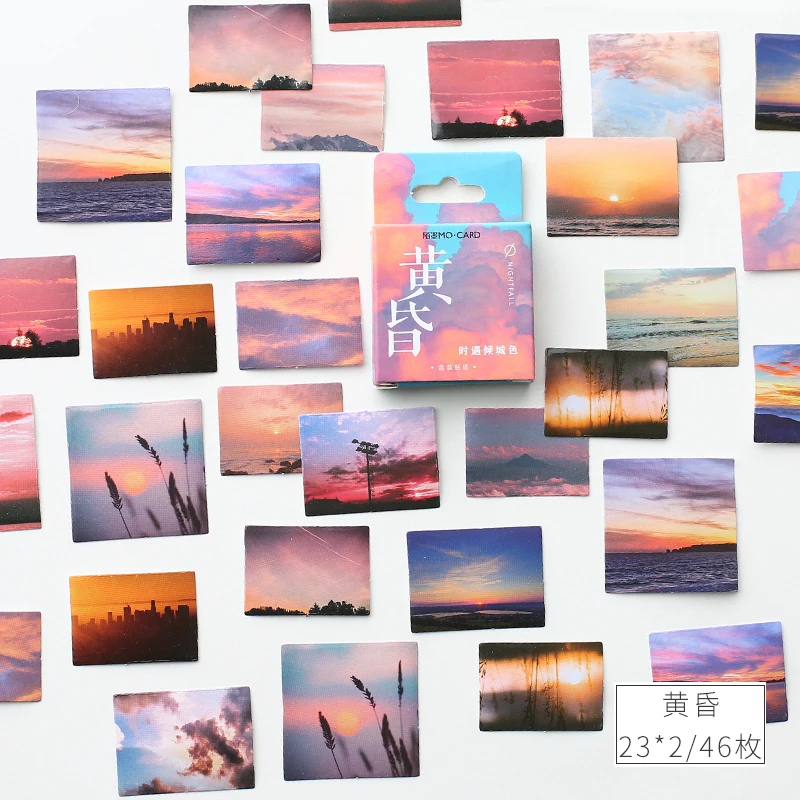 

46 pcs/pack Beautiful Dusk Bullet Journal Decorative Stickers Adhesive Stickers DIY Decoration Diary Stationery Stickers