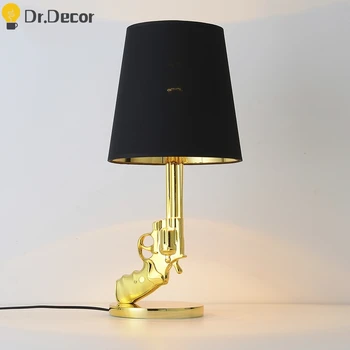 

Postmodern Silvery Gold AK47 Gun Table Lamp Creative Indoor Bedroom Light LED Table Lights Bedside Lamp E27 Desk Lamp Luminaries