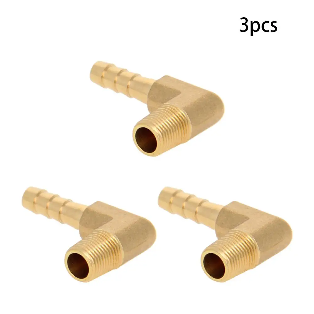 Plumbing tools 10pcs Hose Barb ID 6-19mm 90 Degree Male Thread 1/8 1/4 3/8 1/2BSP Elbow Brass Barbed Fitting Coupler Connector Adapter Copper Color : 19mm , Thread Specification : 14 