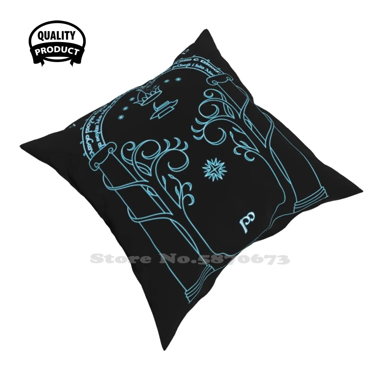 Gate To Moria - Light Blue Home Sofa Car Waist Throw Federa Speak Enter Friend Magic Fantasy Door Gate Gandalf Frodo