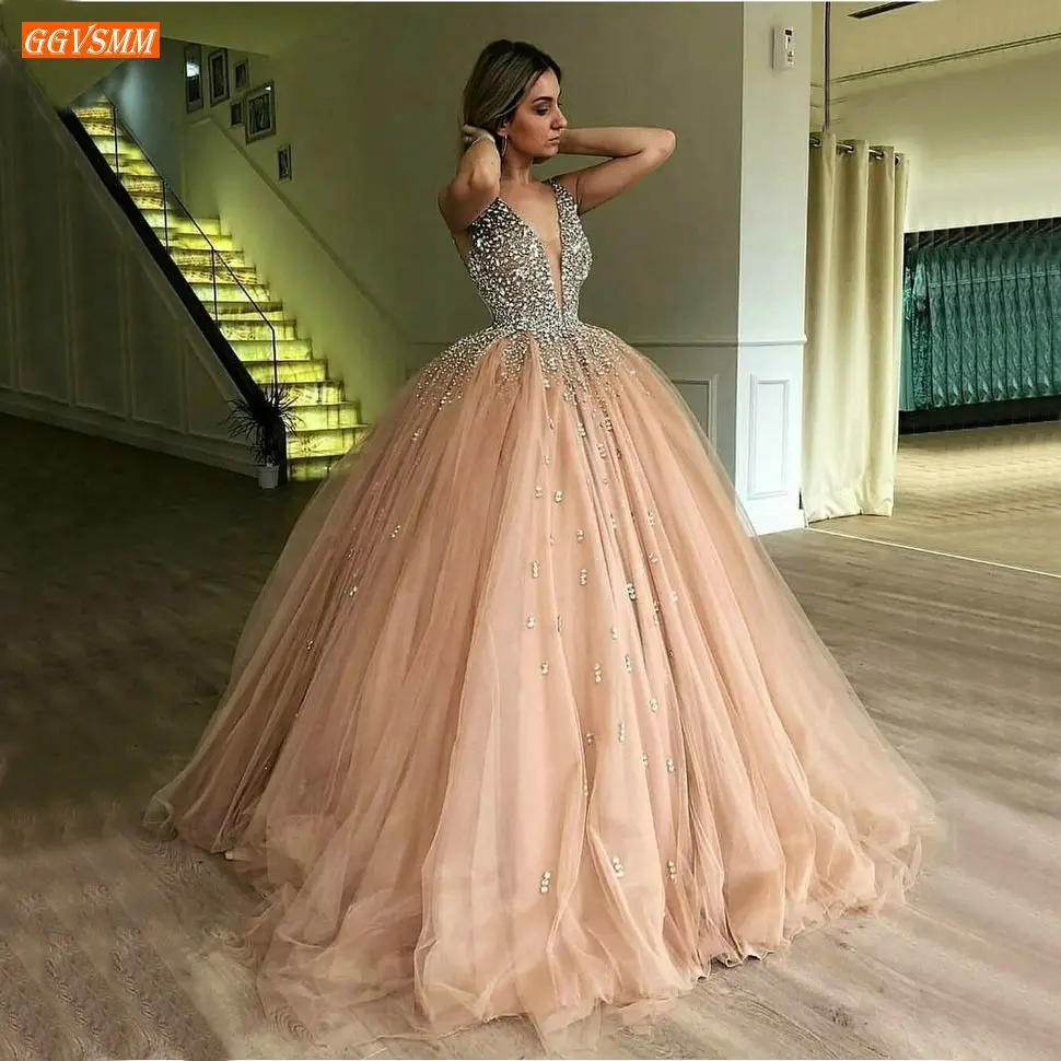 Women Sweet Beaded Strapless Tulle Wedding Ball Gown Special Occasion Dress