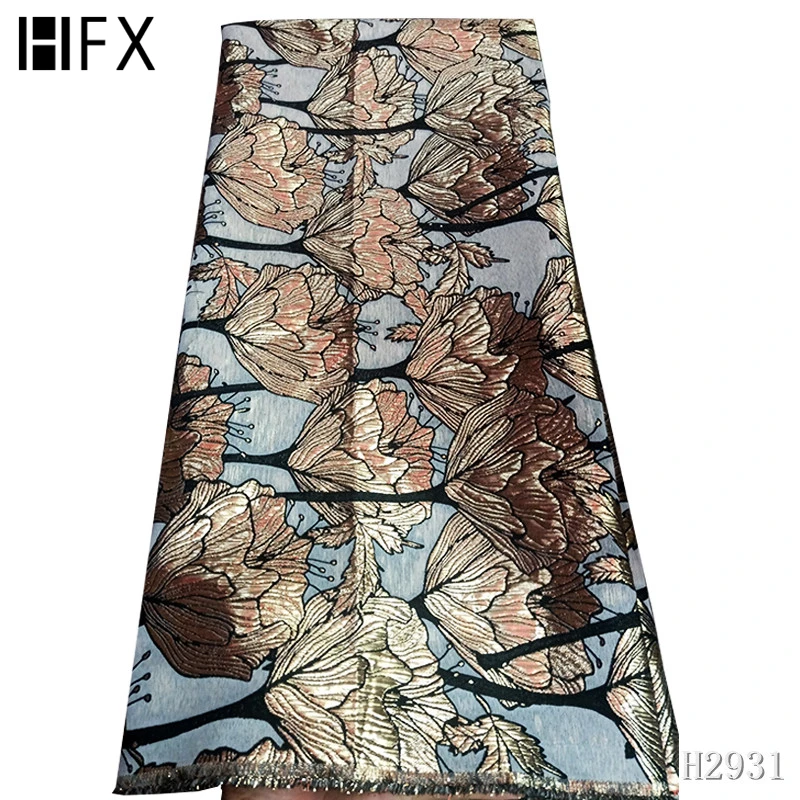 HFX африканская кружевная жаккардовая ткань с полностью ориентированной нитью