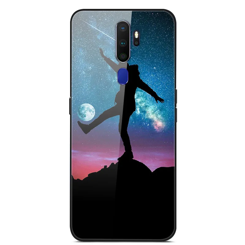 Для OPPO A9 чехол жесткий стеклянный чехол для телефона чехол для Funda OPPO A5 A9 Чехол Мягкий ТПУ бампер закаленное для OPPO A5