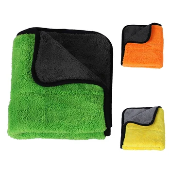 

Ultra Soft Coral velvet Car Cleaning Cloth Buffing Wax Polish Towels Fast Drying Multi-purpose 45x38cm yellow+gray