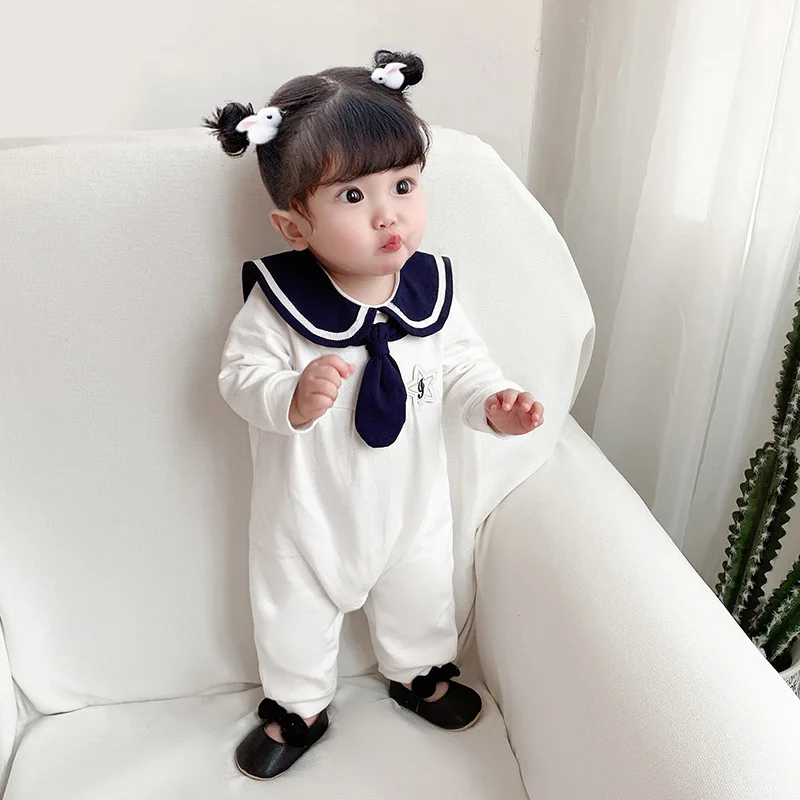 

2020 Spring Newborns Bowtie Romper Climbing Clothes Korean-style Embroidered Baby Onesie Ha Clothes Idea9510