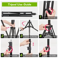 Tripod With LED Ring Light For Phone Tripod Camera Stand Selfie Photography Light LED Lamp Color Photo Studio For YouTube Live - Image 6
