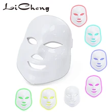 LiCheng светодиодный маска для лица, фотонотерапия, 7 цветов, светильник для ухода за кожей, омоложение, удаление морщин и акне, для лица, beauty Spa