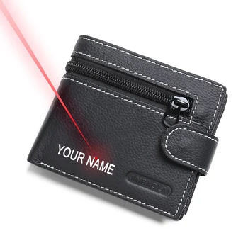 

Free Engraving Your Name Multifunction Genuine Leather Wallet Men Brand Designer Credit Card Holder With Coin Pocket Purse