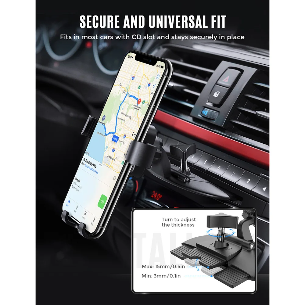 Mpow CA135 гравитационный Автомобильный держатель для телефона авто-зажимное крепление для мобильного телефона для CD слота для iPhone Xs Max huawei P30 Lite