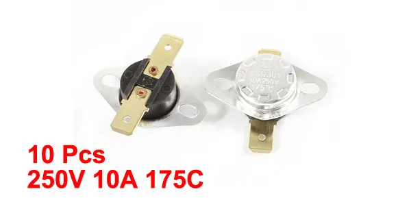 10 Pcs KSD301 250V 10A 175 Celsius Normal Close Temperature Controlled Switch