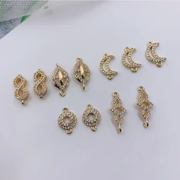 

HAOSAW Choose 4Pcs/Lot Hand Made/Paved CZ/Earring Charms/Connections/Multi Designs/Bracelet Charms/Earring Findings