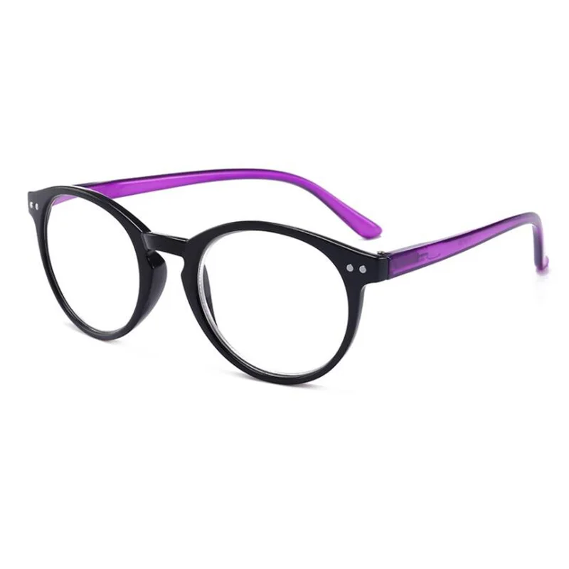 Black Purple Leg RBENN старинные очки для чтения женщин мужчин Сверхлегкий Ретро Анти усталость Пресбиопии очки для чтения с диоптрий+ 1,5 2,5 - Цвет оправы: Black Purple Leg