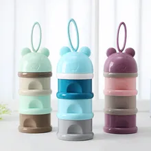 3 слоя лягушка стиль портативный контейнер для детского питания коробка Эфирные злаки мультфильм молочные Бутылочки для присыпки малыша дети формула контейнер для молока