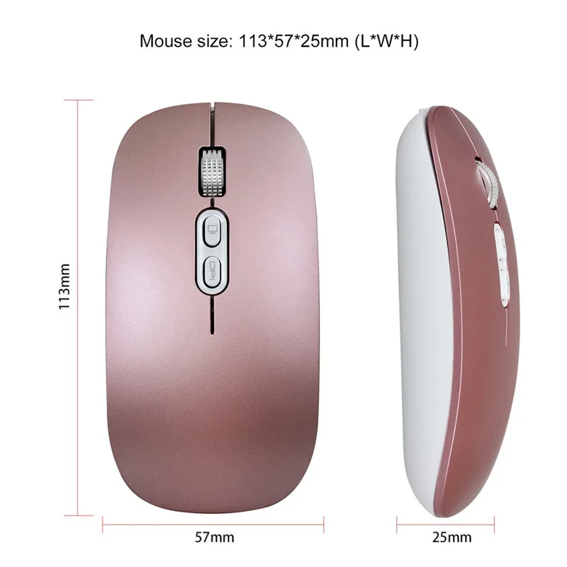 Перезаряжаемая USB 2,4 ГГц Беспроводная мышь 1600 dpi USB приемник оптическая компьютерная мышь Бесшумная эргономичная мышь для ноутбука ПК