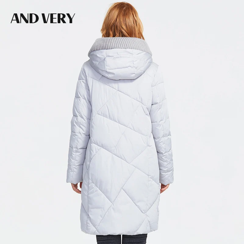 ANDVERY Зимняя новая коллекция пуховик женский модный стиль высокого качества с капюшоном плотное теплое хлопковое пальто для женщин 9906