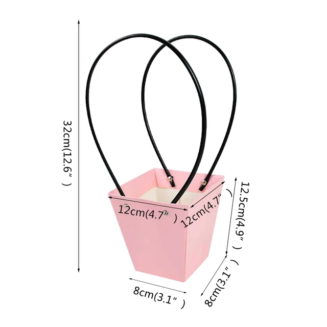 Portable Flower Box Waterproof Paper Handy Gift Bag Kraft Handbag Wedding Rose Party Gift Box Packaging For Candy Cake Birthday C