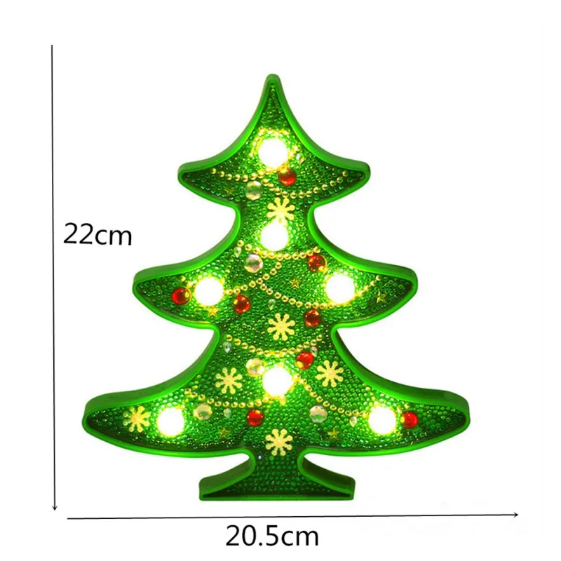 New DIY LED Diamond Painting Night Light Christmas Tree Snowman Cross Stitch Embroidery Special Shape Wedding Decoration