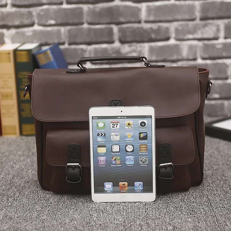 Деловой офисный портфель, Мужская брендовая сумка из искусственной кожи, Мужская многофункциональная сумка-мессенджер, большая сумка для