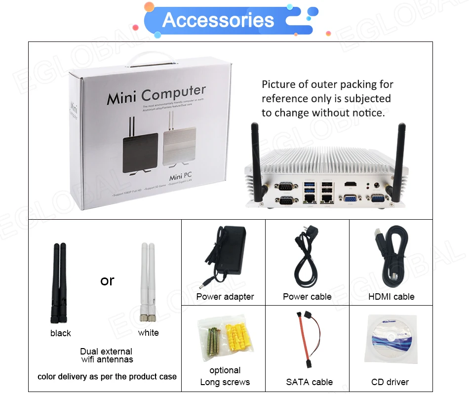 Eglobal Industrial Fanless Mini PC with Intel I5-6360u, I7 10510U, 2 LANs, 2 COM, 24/7 Working, Micro Computer, Linux, 4G SIM, WIFI, VGA, HDMI Description Image.This Product Can Be Found With The Tag Names Cheap Mini PC, Computer Office, High Quality Computer Office, Mini pc