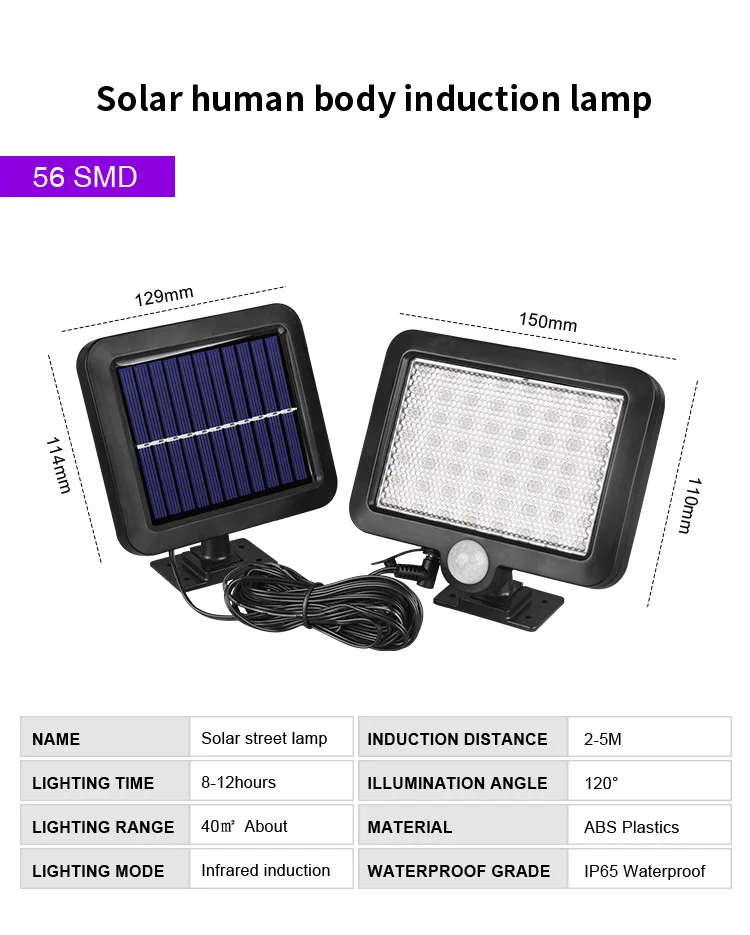 100 светодиодный светильник на солнечной батарее, уличный солнечный светильник с питанием от солнца, 3 режима, PIR датчик движения для украшения сада, настенный уличный 2835 SMD