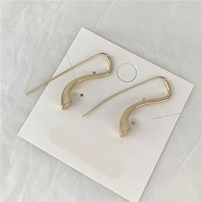 AOMU, корейский стиль, дизайн, французский стиль, элегантные, золотые, металлические, геометрические, каплевидные серьги-гвоздики для женщин, девушек, серьги в форме капли воды, подарок - Окраска металла: C