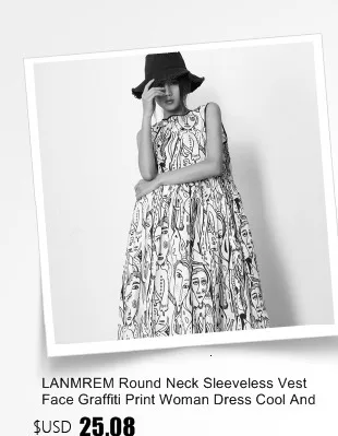 LANMREM 2020 New Pleated Dress Famale High Quality Printing Dress Long Sleeve Elastic Dress Spring Summer Women Clothing YH70201