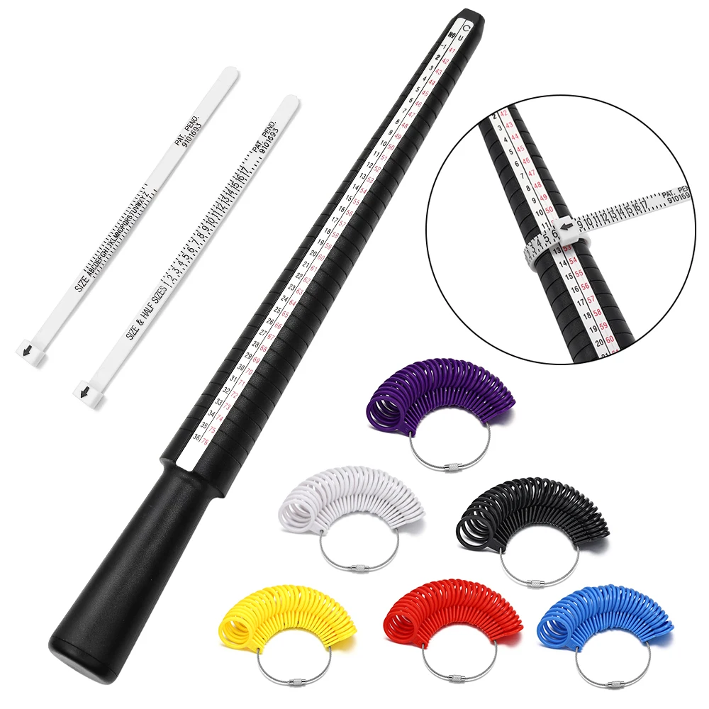 

Professional Measuring Gauge Finger Ring Stick Sizer UK/US Official British/American For DIY Fashion Jewelry Measuring Tools Set