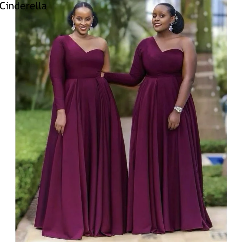 Bridesmaid Dresses Burgundy Sweetheart One Shoulder Spandex Satin Bridesmaid Dresses With Zipper Back Wedding Party Dresses Bridesmaid Dresses Burgundy Sweetheart One Shoulder Spandex Satin Bridesmaid Dresses With Zipper Back Wedding Party Dresses
