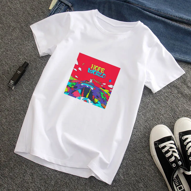 Vogue альбом Hope World Графический Летний Модный женский топ со стоячим воротником