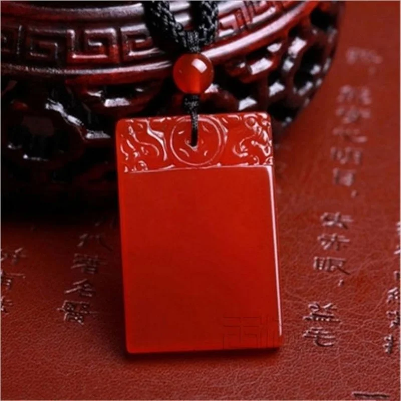 

Natural Red Agate Safe and Okay Brand Pendant Men's and Women's Natal Year Chalcedony Pendant Jewelry