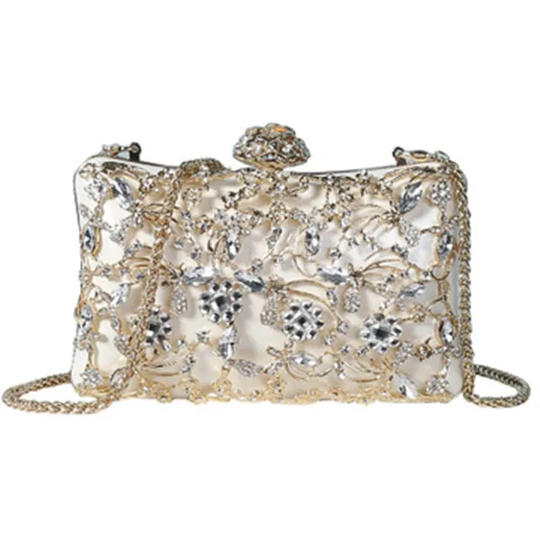 Новинка, модная классическая сумка с бриллиантами, ручная сумка на плечо, цветок, жемчужная цепь, вечерняя сумка, Ретро стиль, женская сумка - Цвет: White