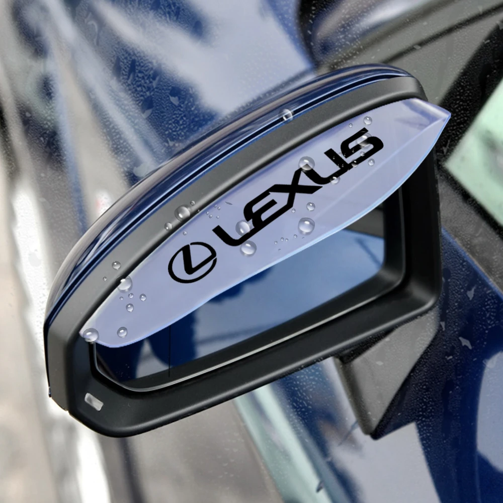 2Pcs Car Rearview Mirror Rain Eyebrow Auto Rear View Side Rain Shield