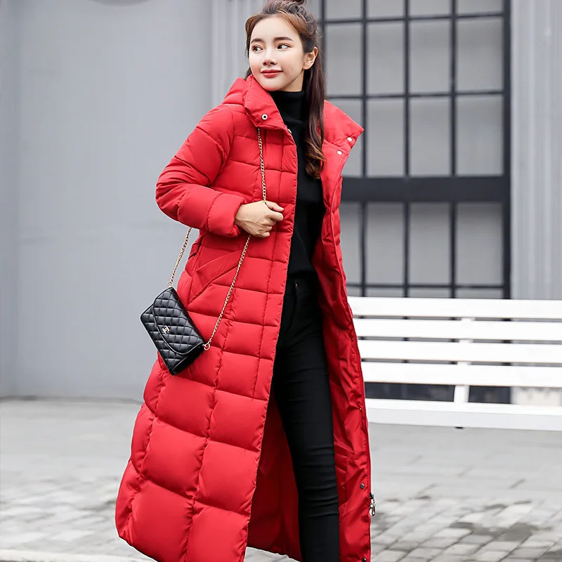 

2019 Winter New Style WOMEN'S Dress Dongdaemun over-the-Knee down Jacket Cotton-padded Clothes Coat INS Bread Cotton-padded Clot