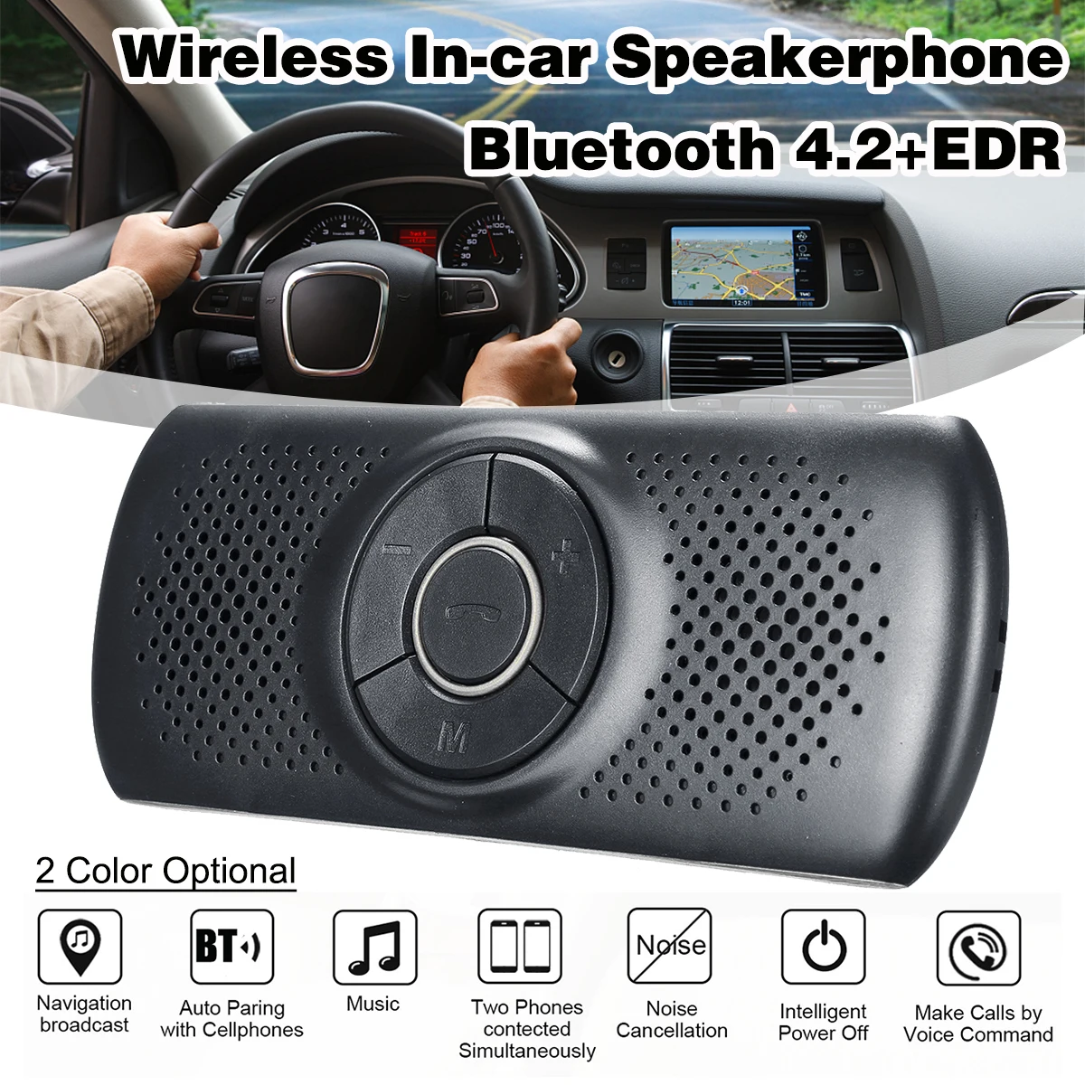 Wireless Bluetooth Car Kit Set Handsfree Speakerphone Multipoint Sun Visor Speaker For Phone