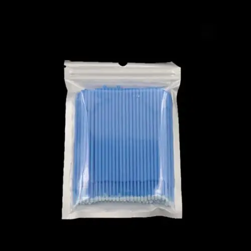 Light Blue L 100 шт Одноразовые кисти для макияжа, тампоны, микрощетки для наращивания ресниц, ватные тампоны, аксессуары для макияжа, инструменты для удаления туши, тампоны - Цвет: Light Blue L