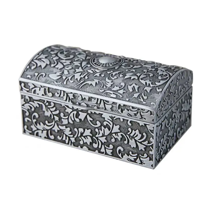 Винтажная металлическая коробка для ювелирных изделий, маленькая безделушка, органайзер, коробка, нагрудное кольцо, чехол