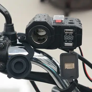 

1Set Motorcycle 12V USB Cigarette Lighter Socket Kit Motorcycle Supplies Waterproof Cigarette Lighter Charger Adapter + Switch