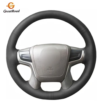 

BlackGenuine leatherr Car Steering Wheel Cover for Toyota Land Cruiser 2016 2017 2018 2019 Land Cruiser Prado 2018