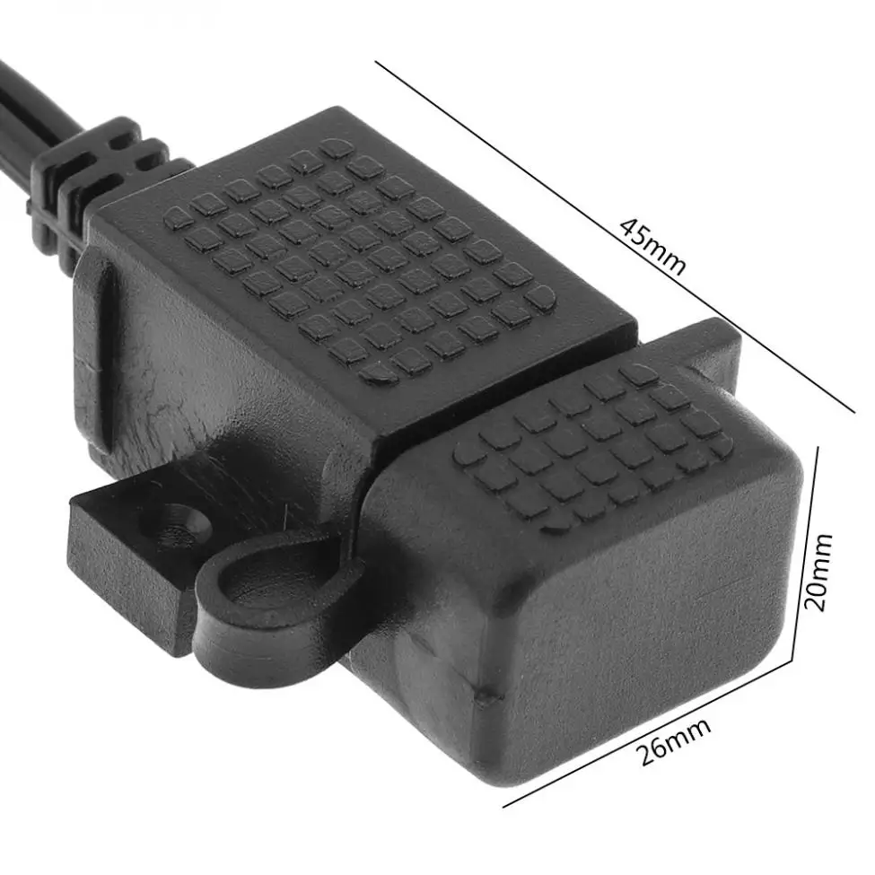 12 V-24 V DC 5V 2.1A PVC SAE к USB адаптеру водонепроницаемое Зарядное устройство мотоцикла с удлинителем и круглым терминалом