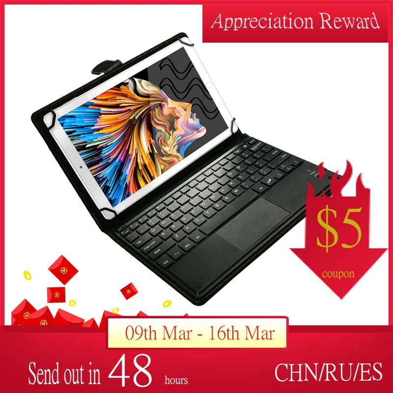 

ANRY Tablets Android 10 inch 4G Phone Call Octa Core 4 GB+64 GB Tablet 10.1 Pc with Touch keyboard Dual SIM Card WiFi Bluetooth
