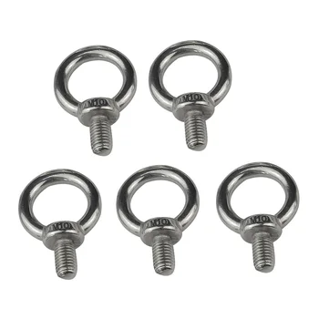 

5PCS Stainless Steel 304 And 316 Heavy Duty DIN 580 Lifting Eyes Bolt M6 M8 M10 M12 Rigging Hardware Thread Lifting Eye Bolts