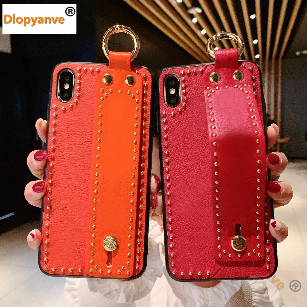 Модный портативный кожаный чехол для телефона для IPhone 11, 11Pro, X, XR, Max, 6, 6 S, 7, 8 Plus, чехол на запястье, защитный чехол для девочек, подарок