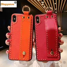 Модный портативный кожаный чехол для телефона для IPhone 11, 11Pro, X, XR, Max, 6, 6 S, 7, 8 Plus, чехол на запястье, защитный чехол для девочек, подарок