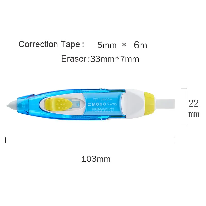 TOMBOW MONO 2 Way Ластик+ Корректирующая лента двойного назначения Ластики для Fids Резина Kawaii школьные принадлежности японские канцелярские принадлежности 1 шт