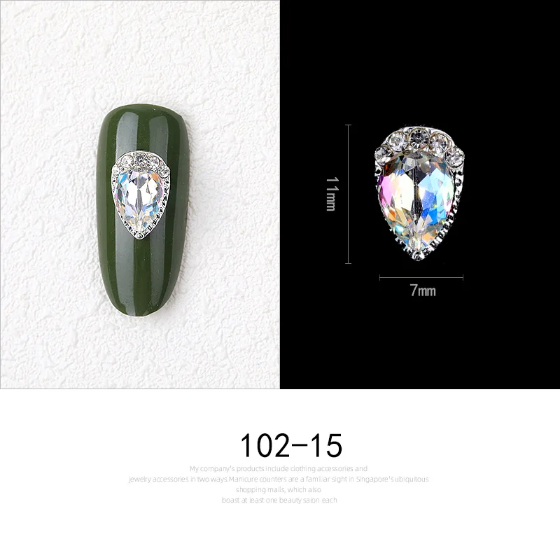 102-15 10 шт. Красочные Стразы украшения для ногтей золотой драгоценный камень украшение для ногтей горный хрусталь Луна Звезда в форме ювелирных изделий дизайн - Цвет: 102-15