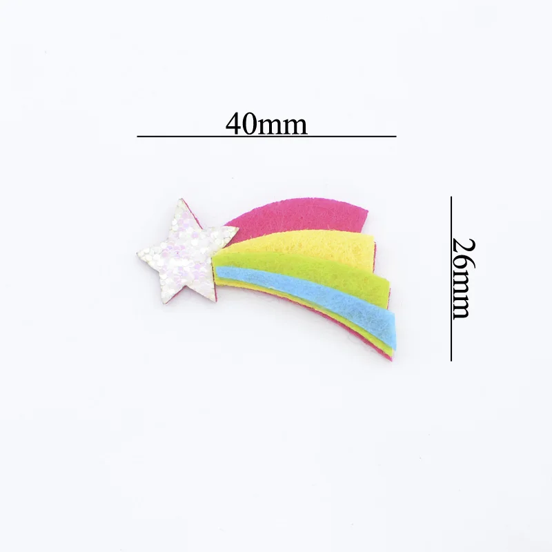 8Pcs Glitter Watermelon Pineapple Ice Cream Rabbit Smiley Starlight Clouds Mermaid Appliques for DIY Hair Clips Bow Stickers H61 - Цвет: Starlight Rainbow