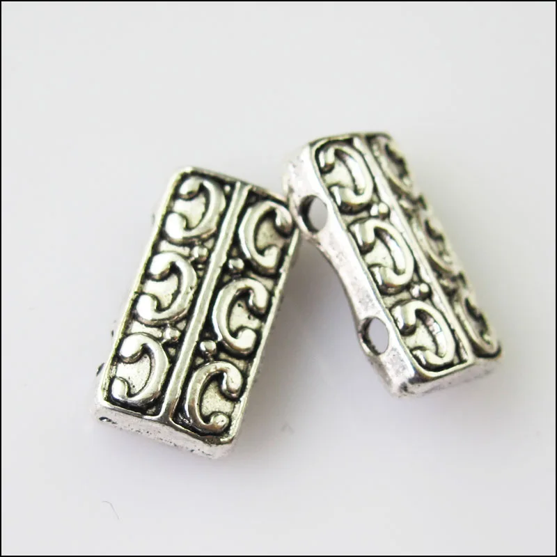 Новый 25 шт. Тибетский серебристый цвет 2-2Holes Spacer Бусины бары подвески-соединители