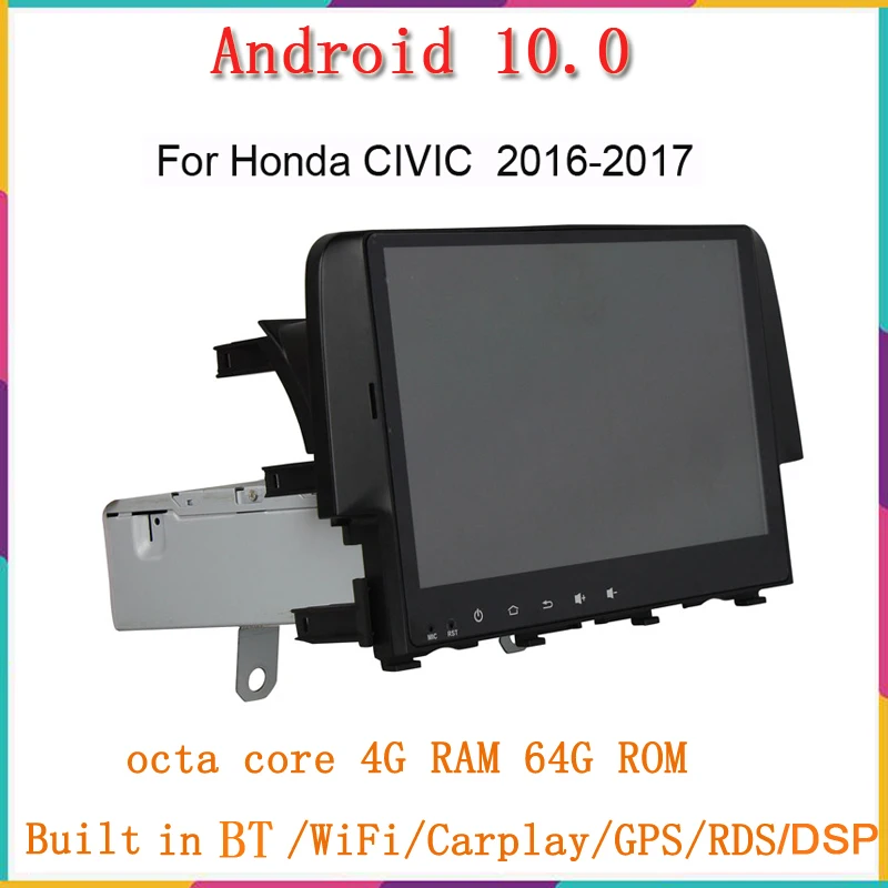 10.1 inch android10 Car Multimedia Player for Honda civic 2016 2017 GPS navigation car radio audio stereo DSP headunit Carplay | Автомобили