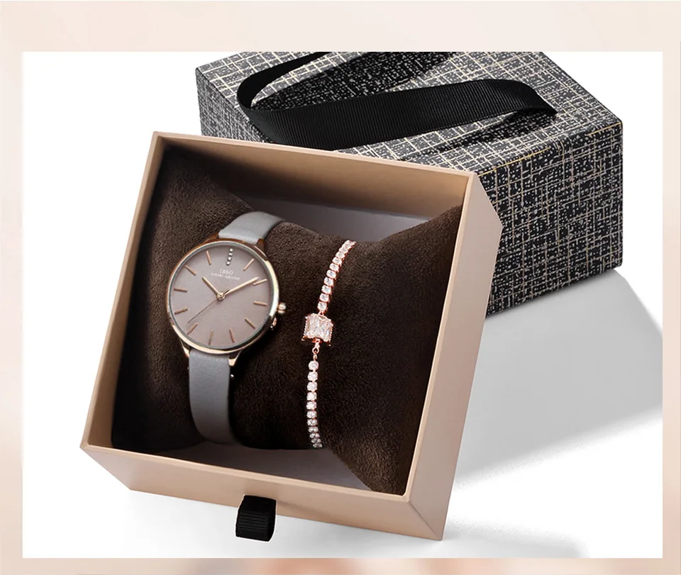 IBSO Crystal Bracelet Watches Set Female Rose Gold Quartz Watch Luxury Women Watch Bangle Set For Valentine's Gift Dropship