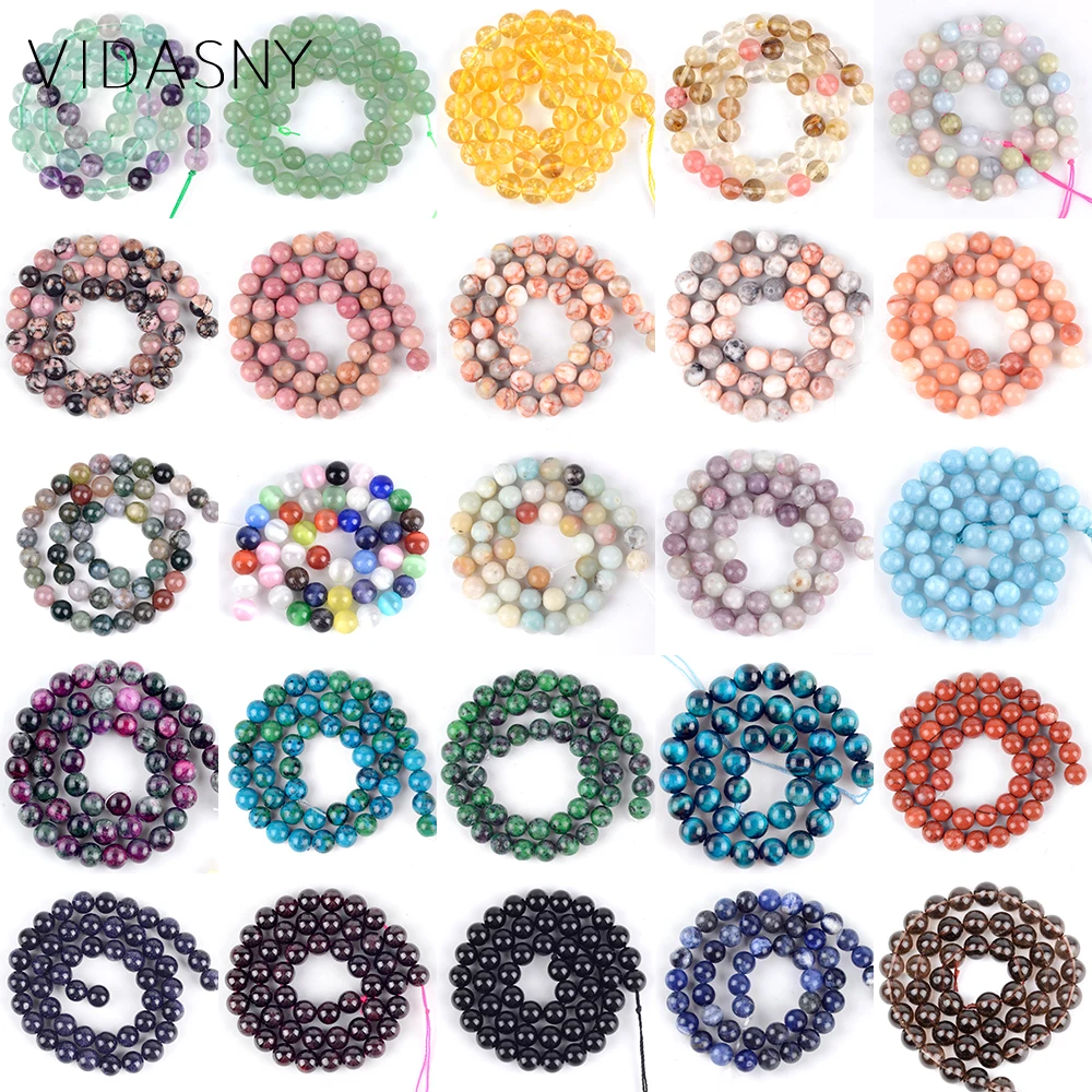 

Natural Mixed Gem Stone Red Japsers Carnelian Lava Citrines Round Beads For Jewelry Making 4-12mm Loose Beads Diy Bracelets 15''